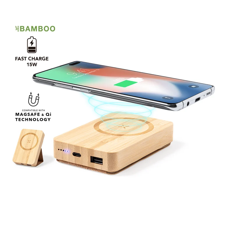Batterie externe 5 000 mAh en bambou et liège DOBSON