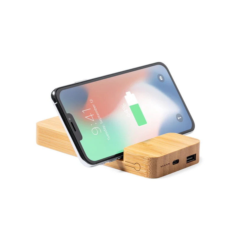 Batterie externe de 5 000 mAh en bambou DRALIA