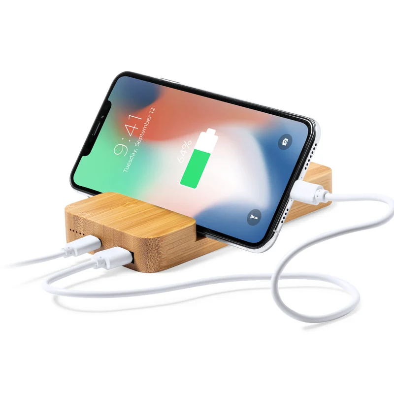 Batterie externe de 5 000 mAh en bambou DRALIA