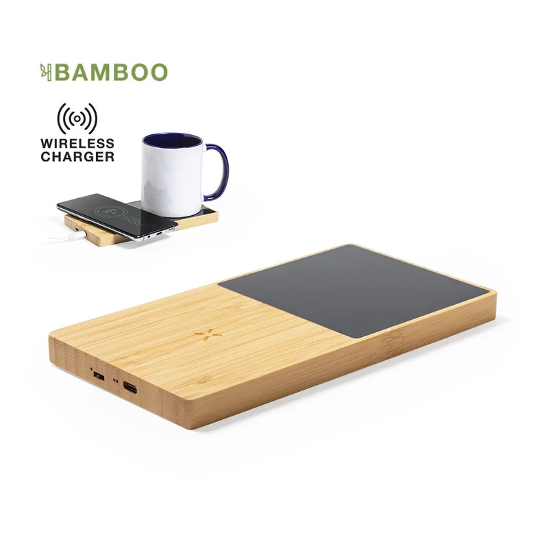 Chauffes tasses sans fil 10w en bambou NODENS