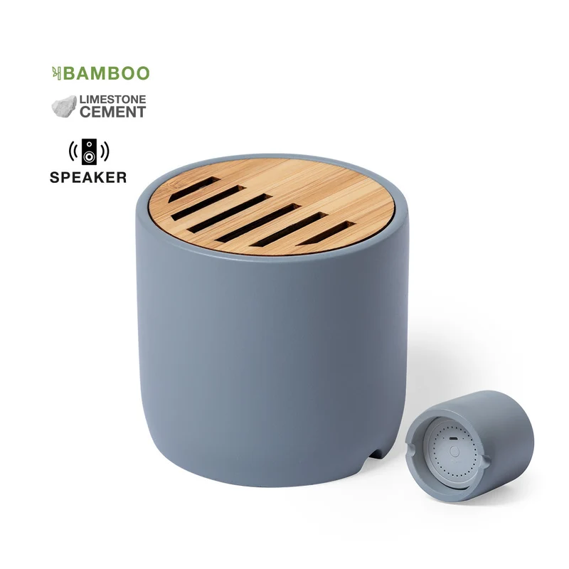Enceintes bluetooth, 3w, batterie 300 mAh en ciment calcaire et bambou PILER