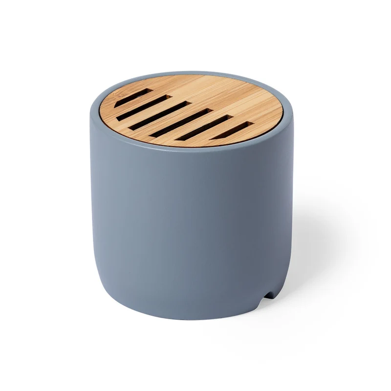 Enceintes bluetooth, 3w, batterie 300 mAh en ciment calcaire et bambou PILER
