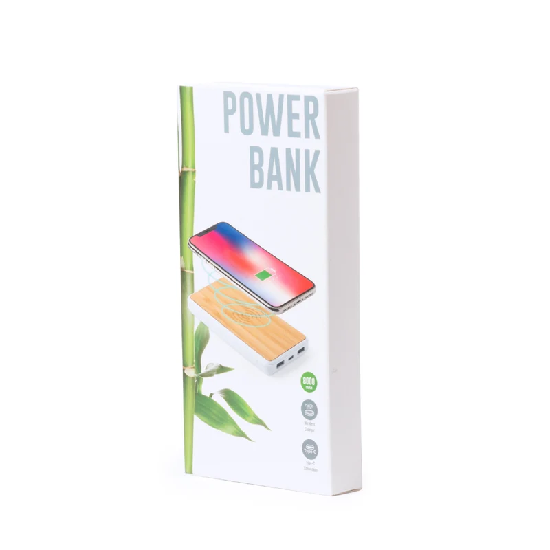 Batterie externe 8000 mAh en bambou et abs DICKENS