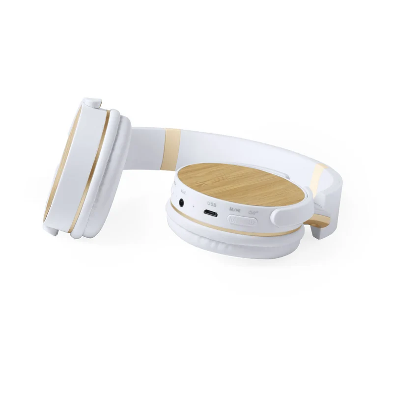 Casque bluetooth 5.0 jack 3,5mm, batterie 200 mAh en bambou et abs TREIKO