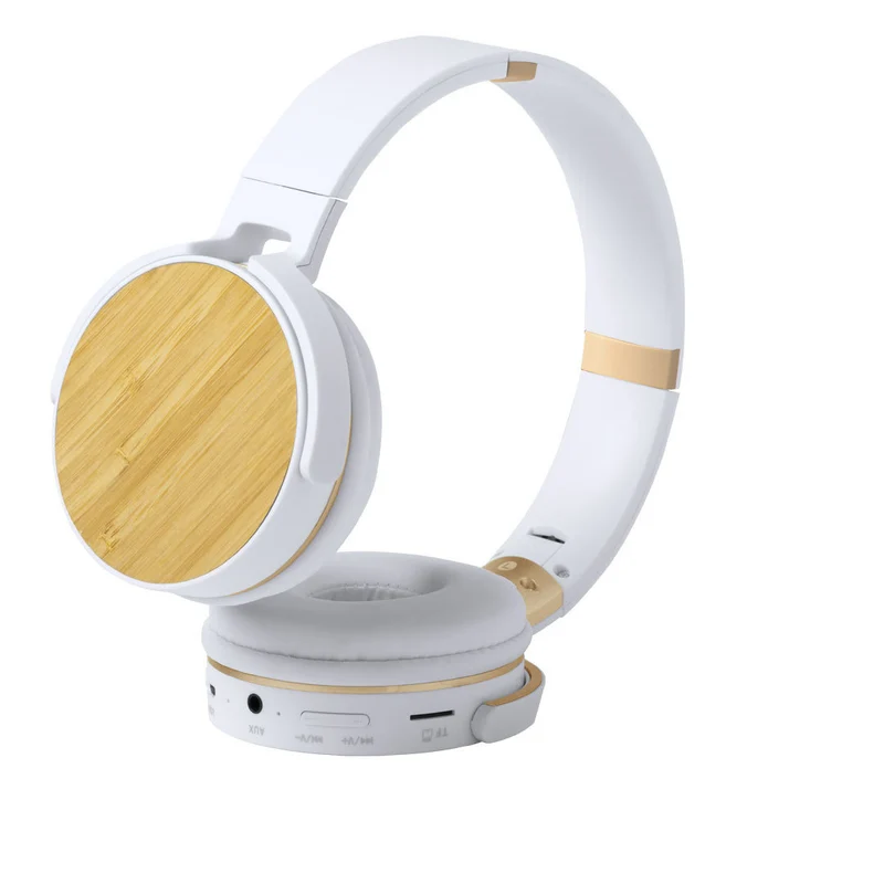 Casque bluetooth 5.0 jack 3,5mm, batterie 200 mAh en bambou et abs TREIKO