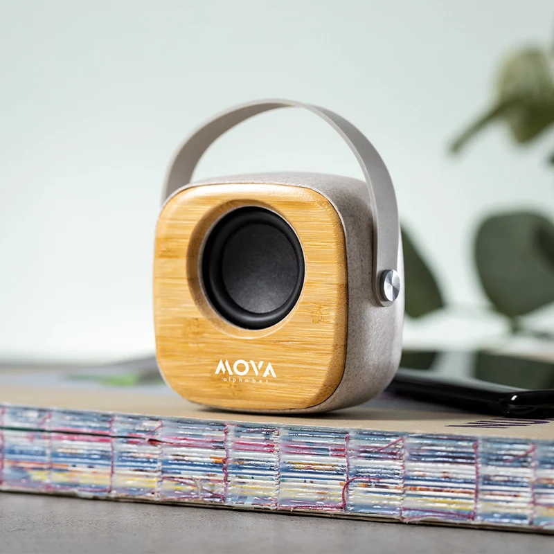 Enceintes bluetooth, 3w, batterie 500 mAh en paille de blé, abs et bambou KEPIR