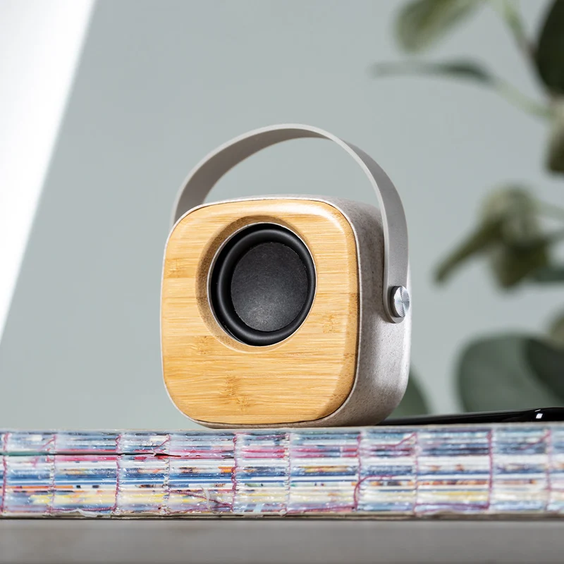 Enceintes bluetooth, 3w, batterie 500 mAh en paille de blé, abs et bambou KEPIR