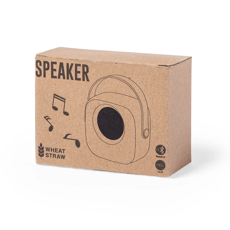 Enceintes bluetooth, 3w, batterie 500 mAh en paille de blé, abs et bambou KEPIR