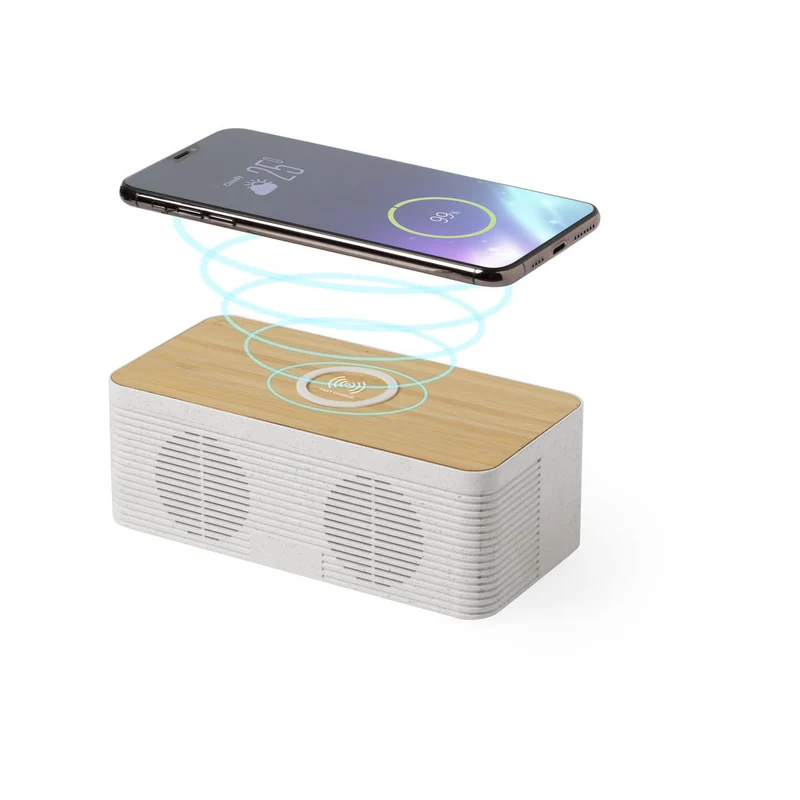 Enceintes 5w, 1200 mAh en paille de blé, abs et bambou TRECAM