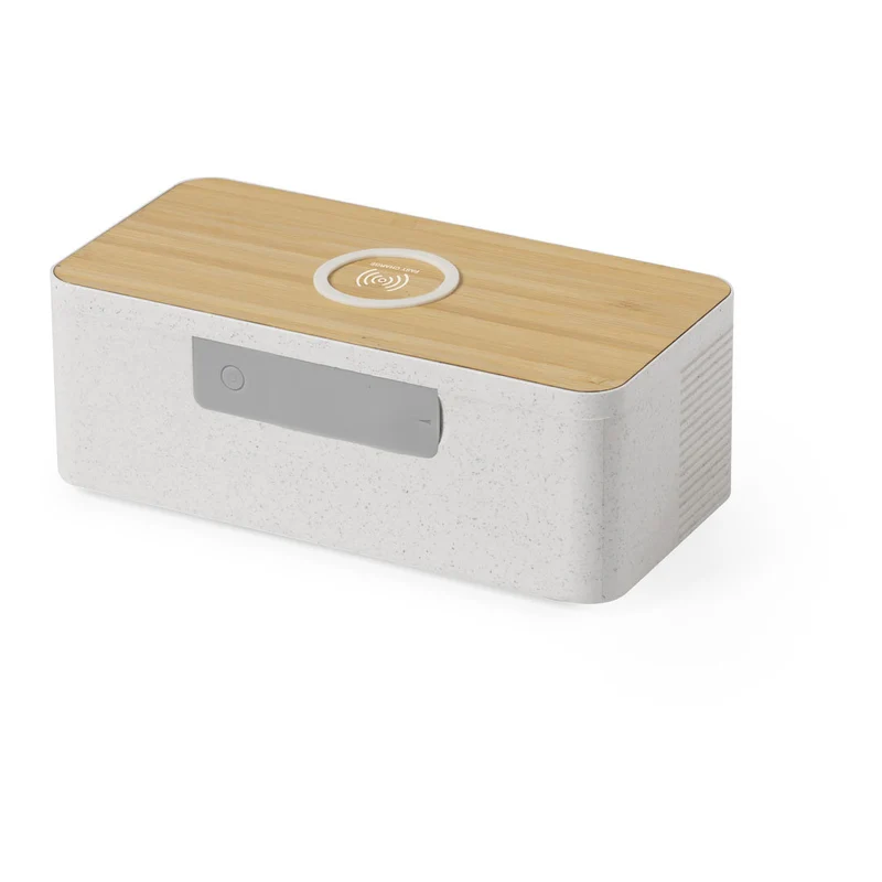 Enceintes 5w, 1200 mAh en paille de blé, abs et bambou TRECAM