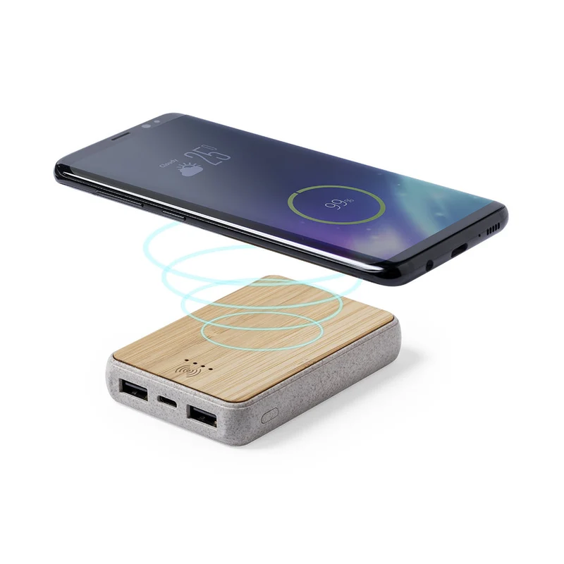 Batterie externe sans fil 5w, 5000 mAh en paille de blé, abs et bambou GORIX