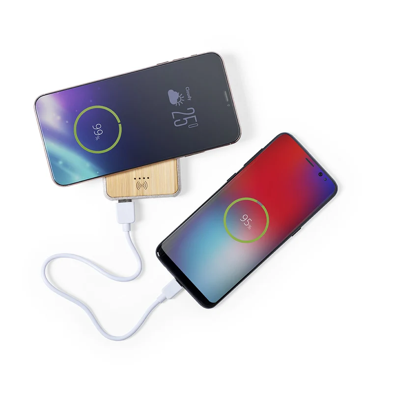 Batterie externe sans fil 5w, 5000 mAh en paille de blé, abs et bambou GORIX