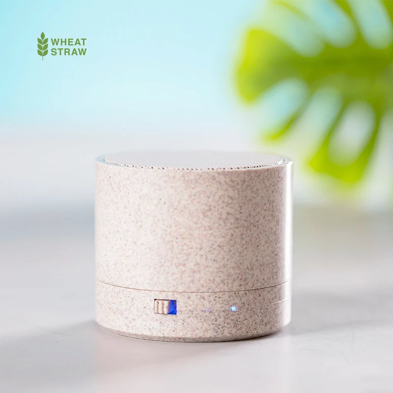 Enceintes bluetooth 5.0 de 3w, batterie 300 mAh en paille de blé et abs CAYREN
