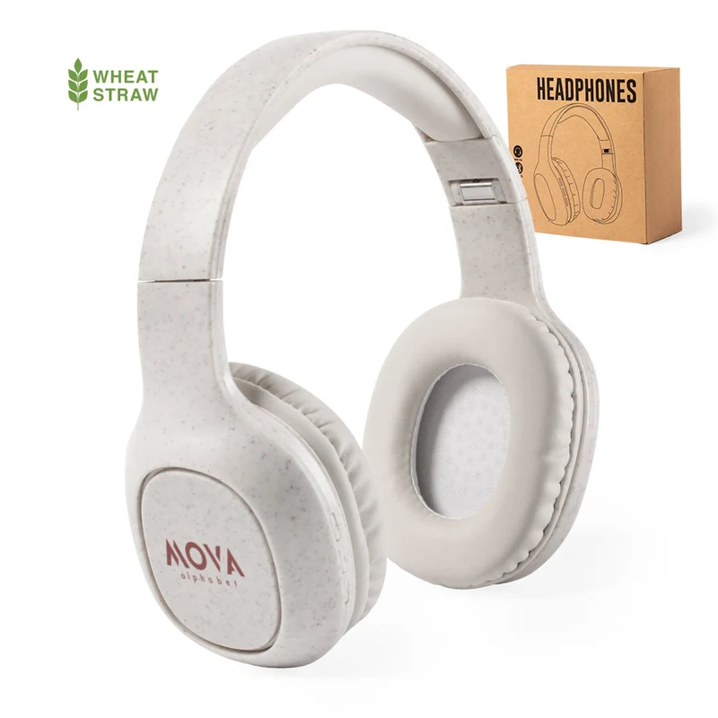 Casque bluetooth 5.0, connexion jack, batterie 400 mAh en paille de blé et abs DATREX