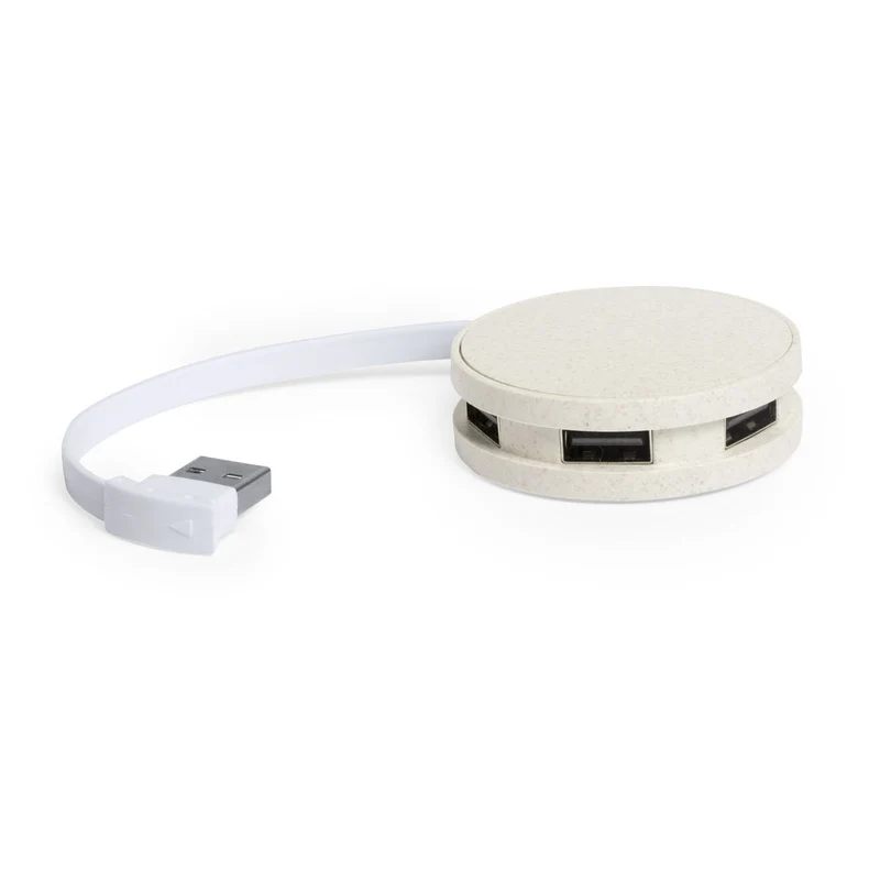 Hub usb en paille de blé et abs BRUNOX