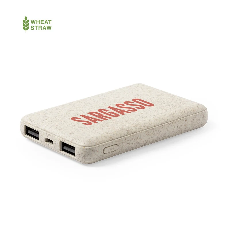Batterie externe 5000 mAh fabriqué en paille de blé et en abs SHIDEN