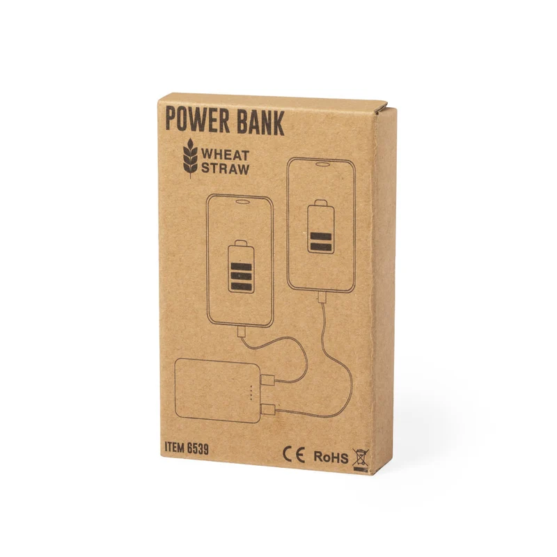 Batterie externe 5000 mAh fabriqué en paille de blé et en abs SHIDEN