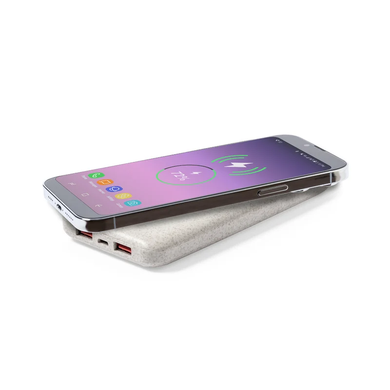 Batterie externe 8 000 mAh en paille de blé et abs YENDIK