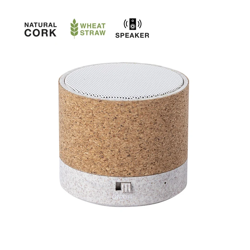 Enceintes bluetooth 5.0 fabriqué en paille de blé, abs et liège NEREL