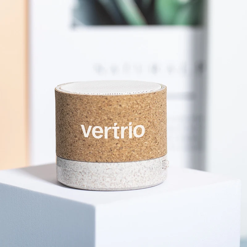 Enceintes bluetooth 5.0 fabriqué en paille de blé, abs et liège NEREL