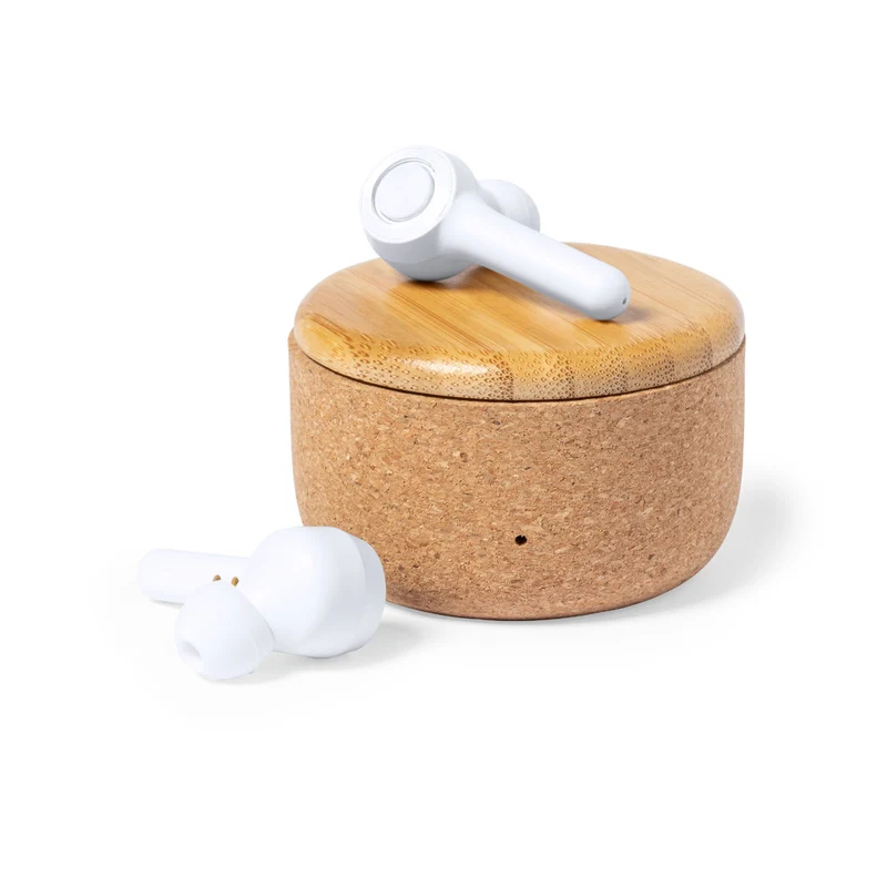 Écouteurs intra-auriculaires bluetooth 5.0 en liège et bambou GRIGAL