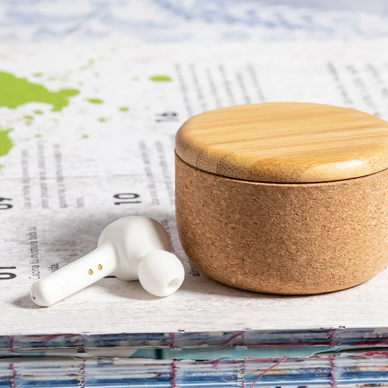 Écouteurs intra-auriculaires bluetooth 5.0 en liège et bambou GRIGAL