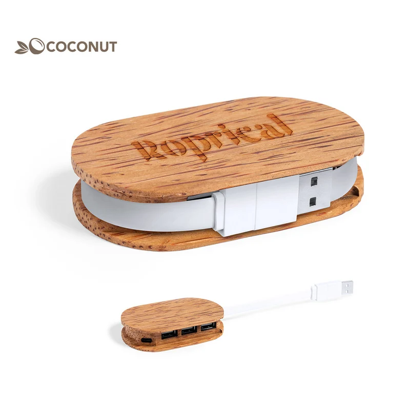 Hub usb 2.0 en noix de coco DAGOBAT