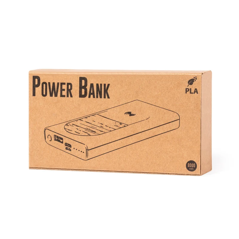Batterie externe 8 000 mAh en bambou et pla compostable DITTE