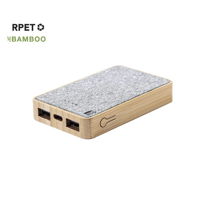 Batterie externe 5 000 mAh en bambou et polyester rpet BRALTY