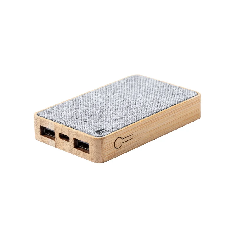 Batterie externe 5 000 mAh en bambou et polyester rpet BRALTY
