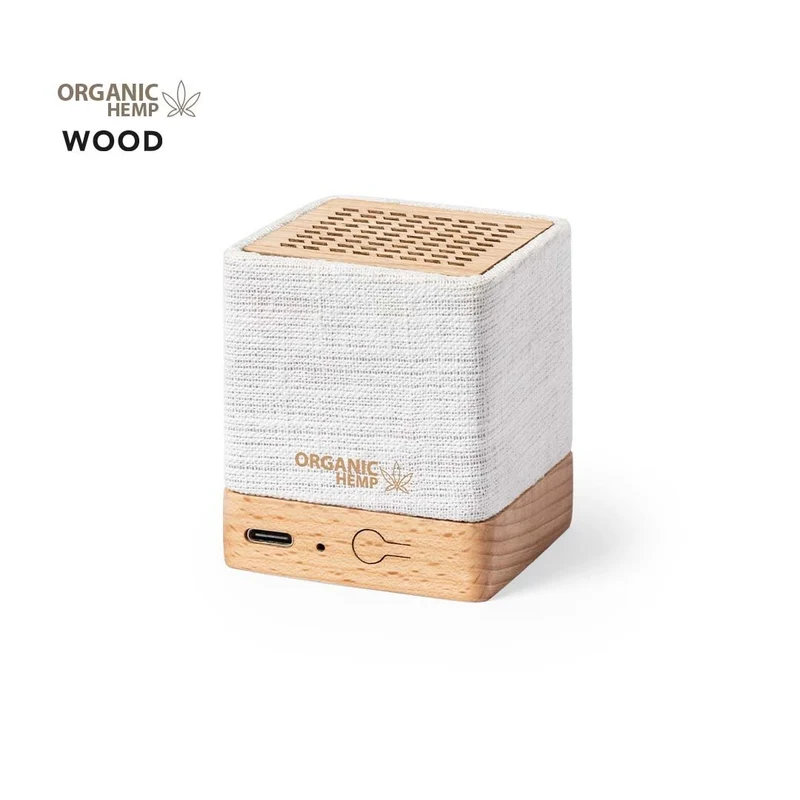 Enceinte bluetooth 3w, 300mAh en chanvre et bois DORKIN
