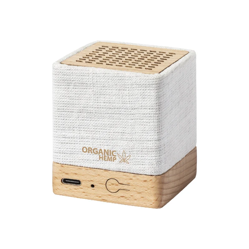 Enceinte bluetooth 3w, 300mAh en chanvre et bois DORKIN