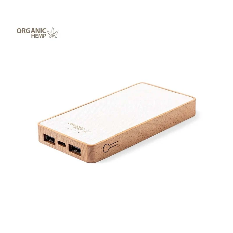 Batterie externe 8000 mAh chanvre et bois naturel MESKAT