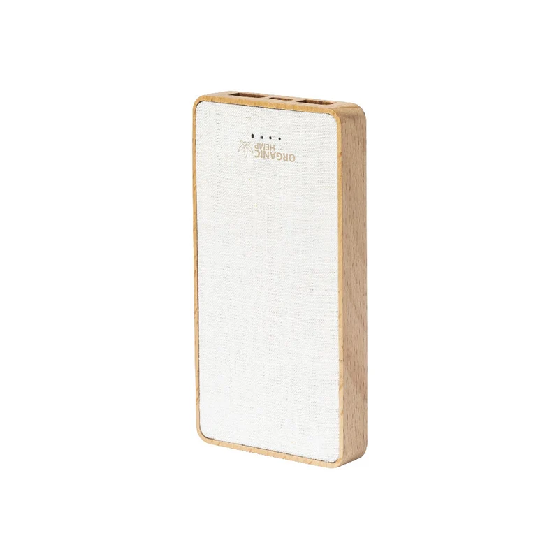 Batterie externe 8000 mAh chanvre et bois naturel MESKAT