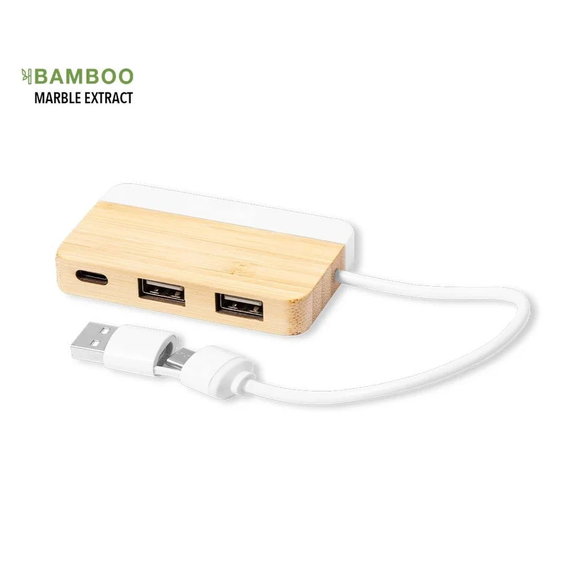 Port usb 2.0 fabriqué en bambou avec extrait de marbre LAYAIS