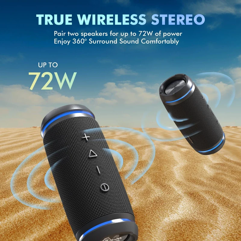 W-KING BT226 30W RMS Portable Wireless Bluetooth Speaker (36W Peak)