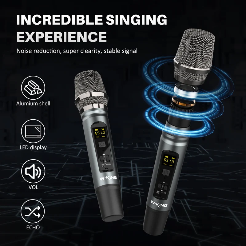 W-KING D20 Karaoke Bluetooth Speaker with Wireless Microphone