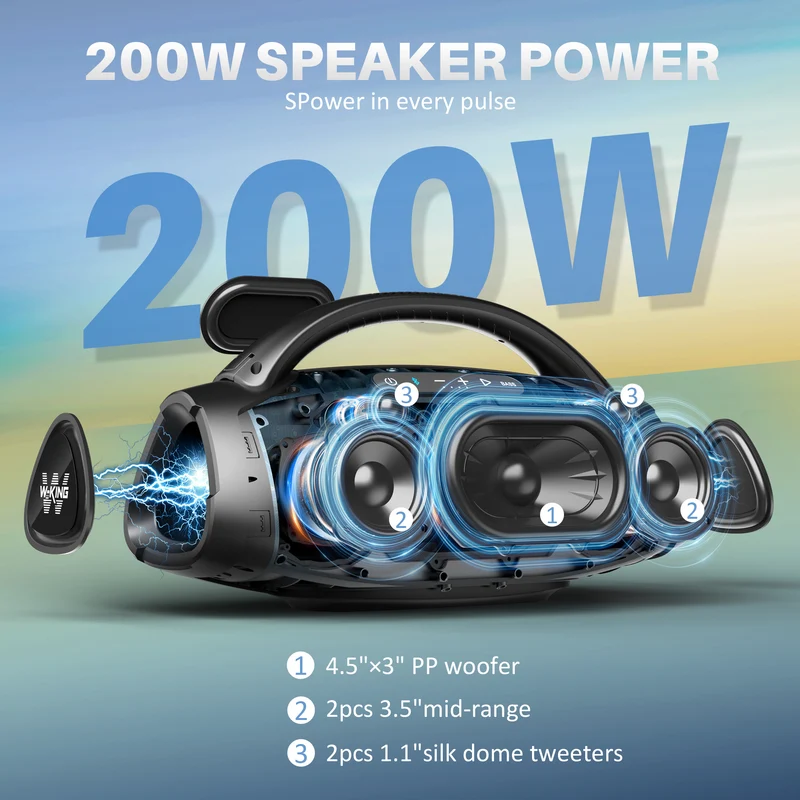 W-KING D20 Karaoke Bluetooth Speaker with Wireless Microphone