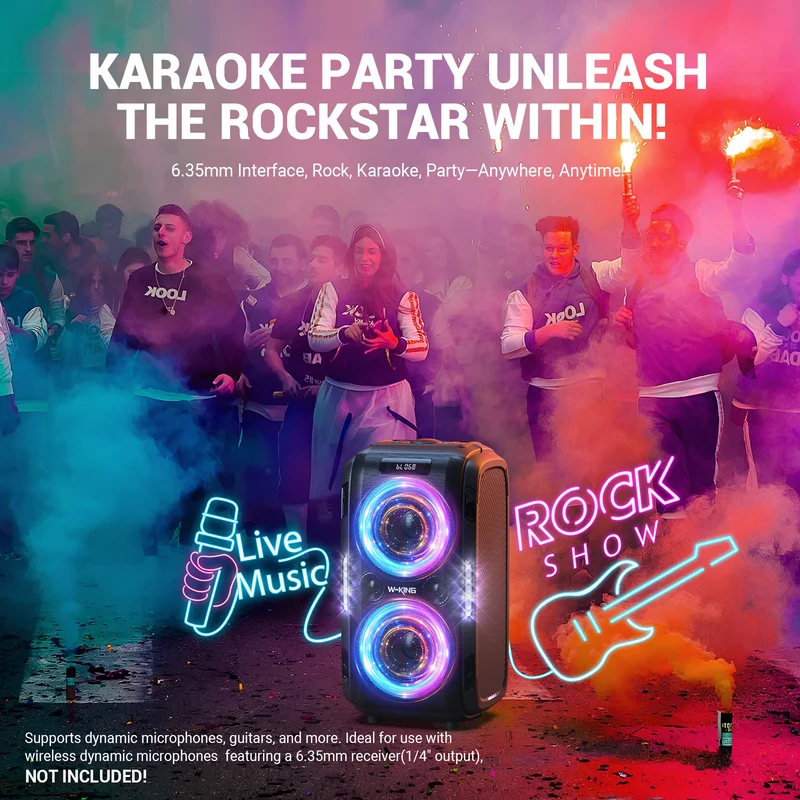 W-KING T9 Pro 120W RMS High Power Bluetooth Party Speaker with Bass Boost (270W Peak)