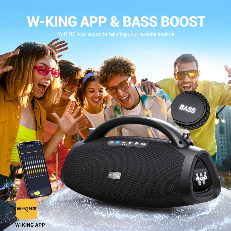 W-KING X20 200W RMS Outdoor Bluetooth Party Speaker with Deep Bass (330W Peak)