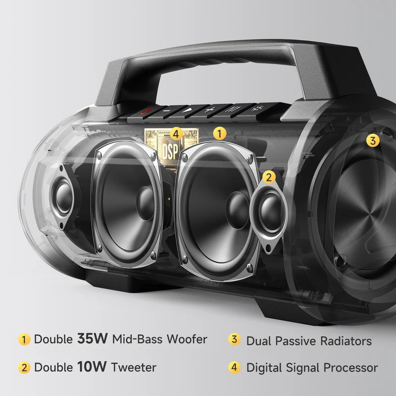 W-KING D10 Karaoke Bluetooth Speaker with Wireless Microphone