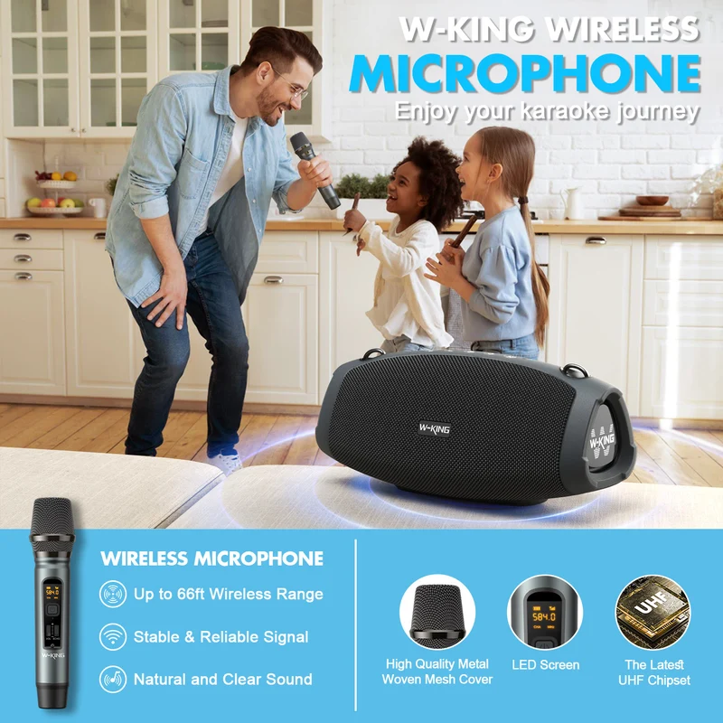 W-KING X10 Karaoke Bluetooth Speaker with Wireless Microphone