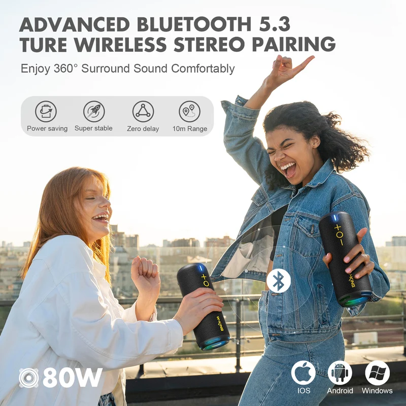 W-KING D320 40W RMS Compact Bluetooth Speaker for Travel