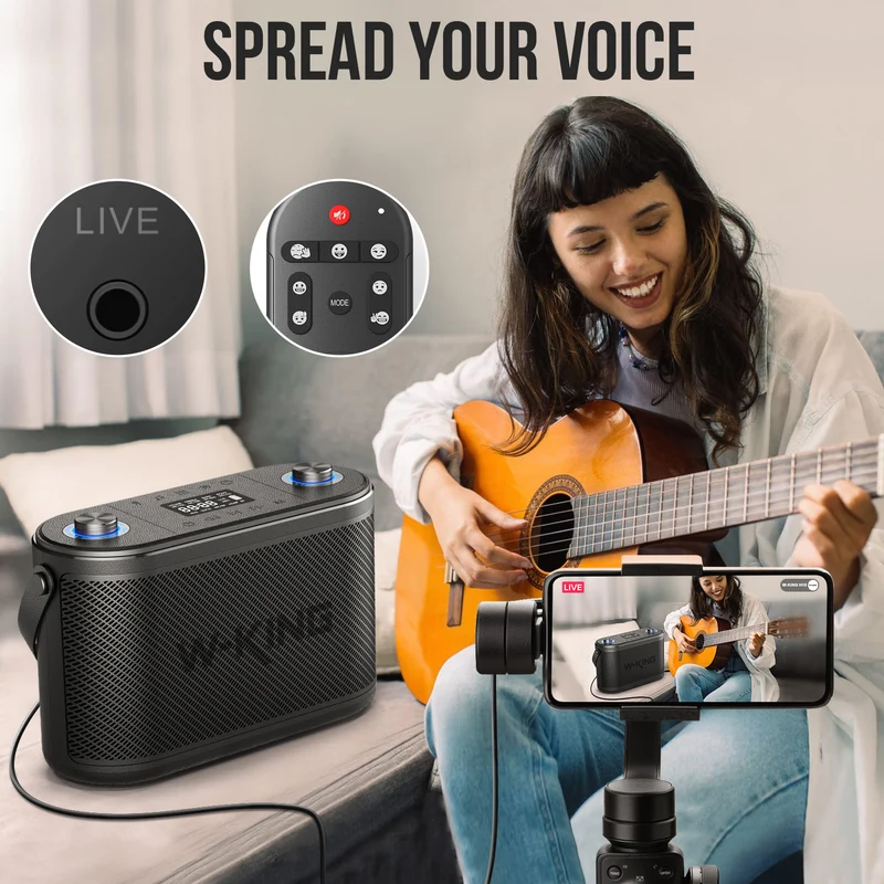 W-KING H10 Karaoke Bluetooth Speaker with Wireless Microphone