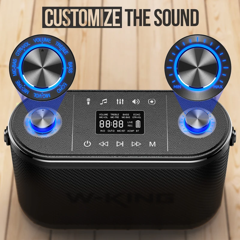 W-KING H10 Karaoke Bluetooth Speaker with Wireless Microphone