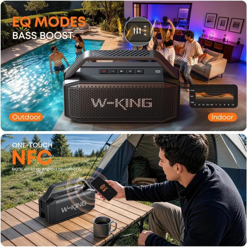 W-KING D9 60W RMS Portable Bluetooth Speaker with Deep Bass