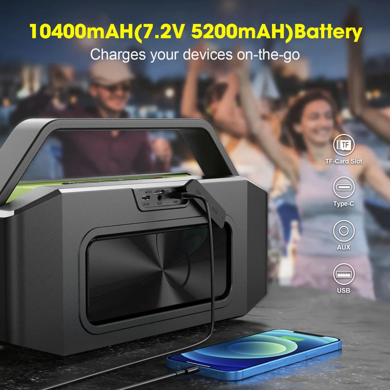 W-KING D9 60W RMS Portable Bluetooth Speaker with Deep Bass