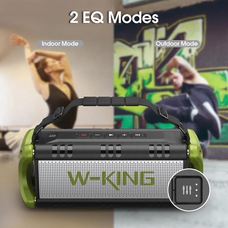 W-KING D8 50W RMS Outdoor Bluetooth Speaker with Deep Bass (90W Peak)