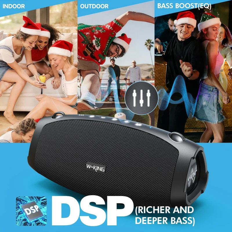 W-KING X10 70W RMS Portable Outdoor Bluetooth Speaker with Powerful Bass (120W Peak)