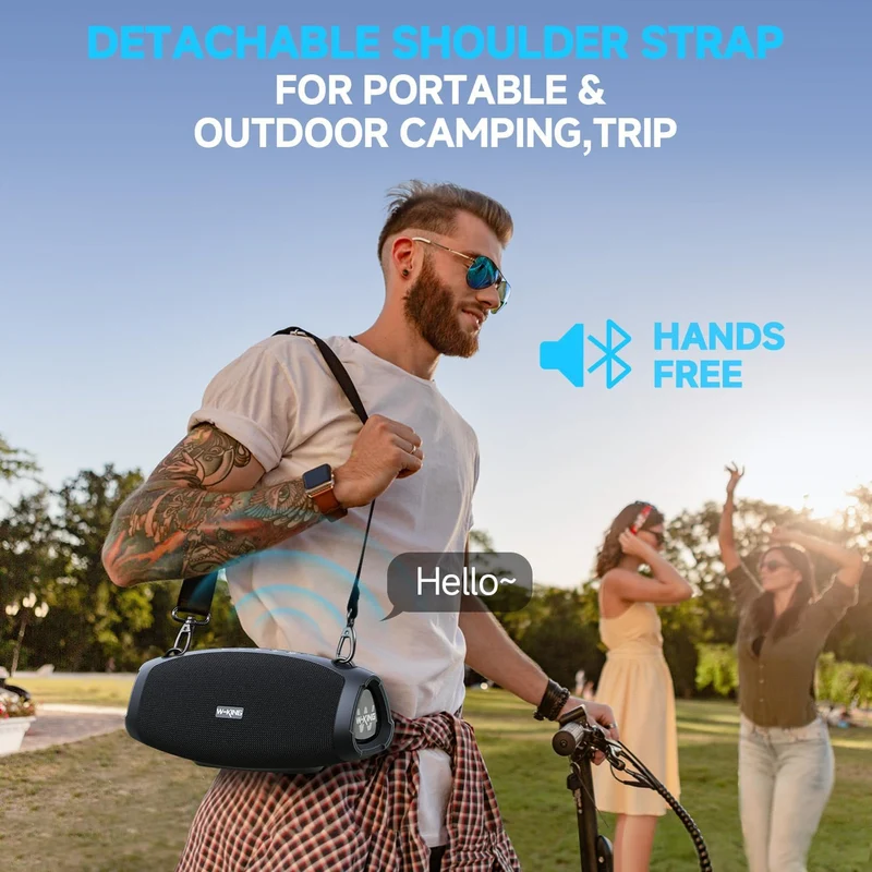 W-KING X10 70W RMS Portable Outdoor Bluetooth Speaker with Powerful Bass (120W Peak)